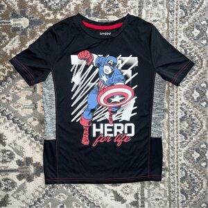 Jumping Beans Black and Gray Short Sleeve Tees with Captain America Graphics